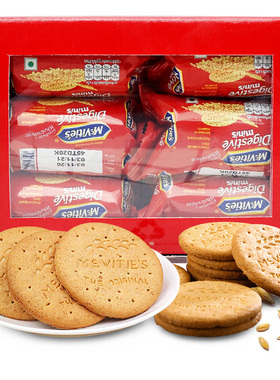 Mcvities麦维他全麦原味消化饼干390g燕麦粗粮代餐小零食包邮xx