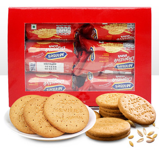 Mcvities麦维他全麦原味消化饼干390g燕麦粗粮代餐小零食包邮xx