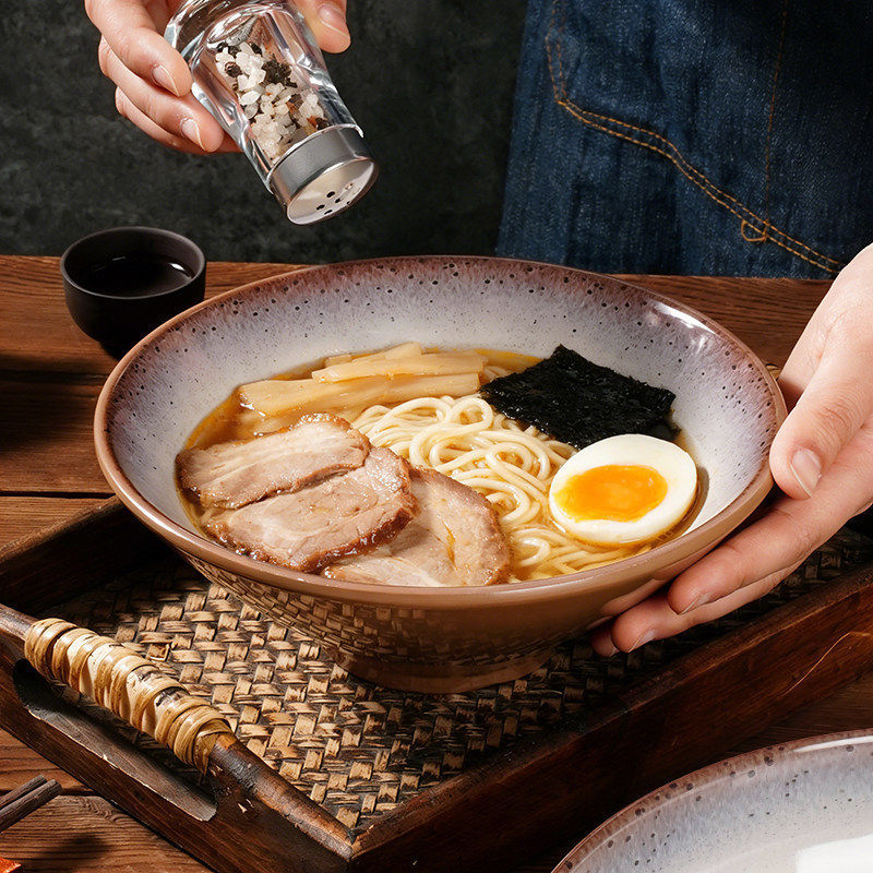 密胺日式斗笠拉面碗商用餐饮面馆专用碗麻辣烫拌面碗塑料汤碗大号