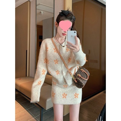 小个子毛衣套装女2025新款秋冬气质洋气减龄时尚慵懒半身裙