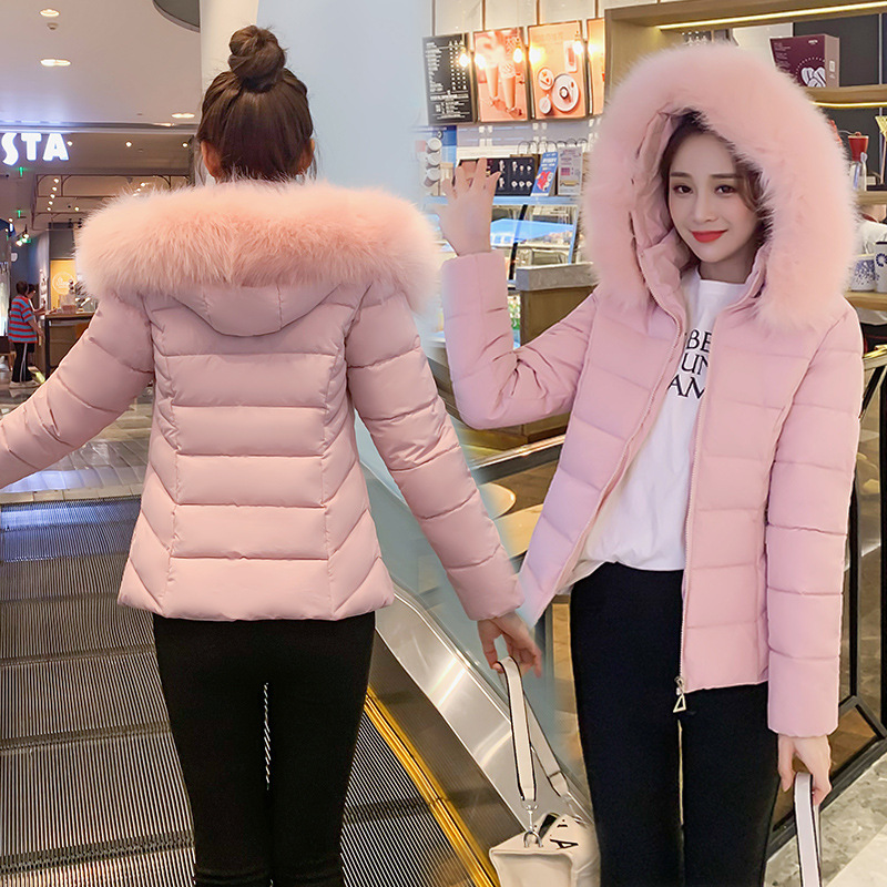 短款棉衣女2023冬季新款韩版修身显瘦羽绒棉服可拆卸连帽棉衣