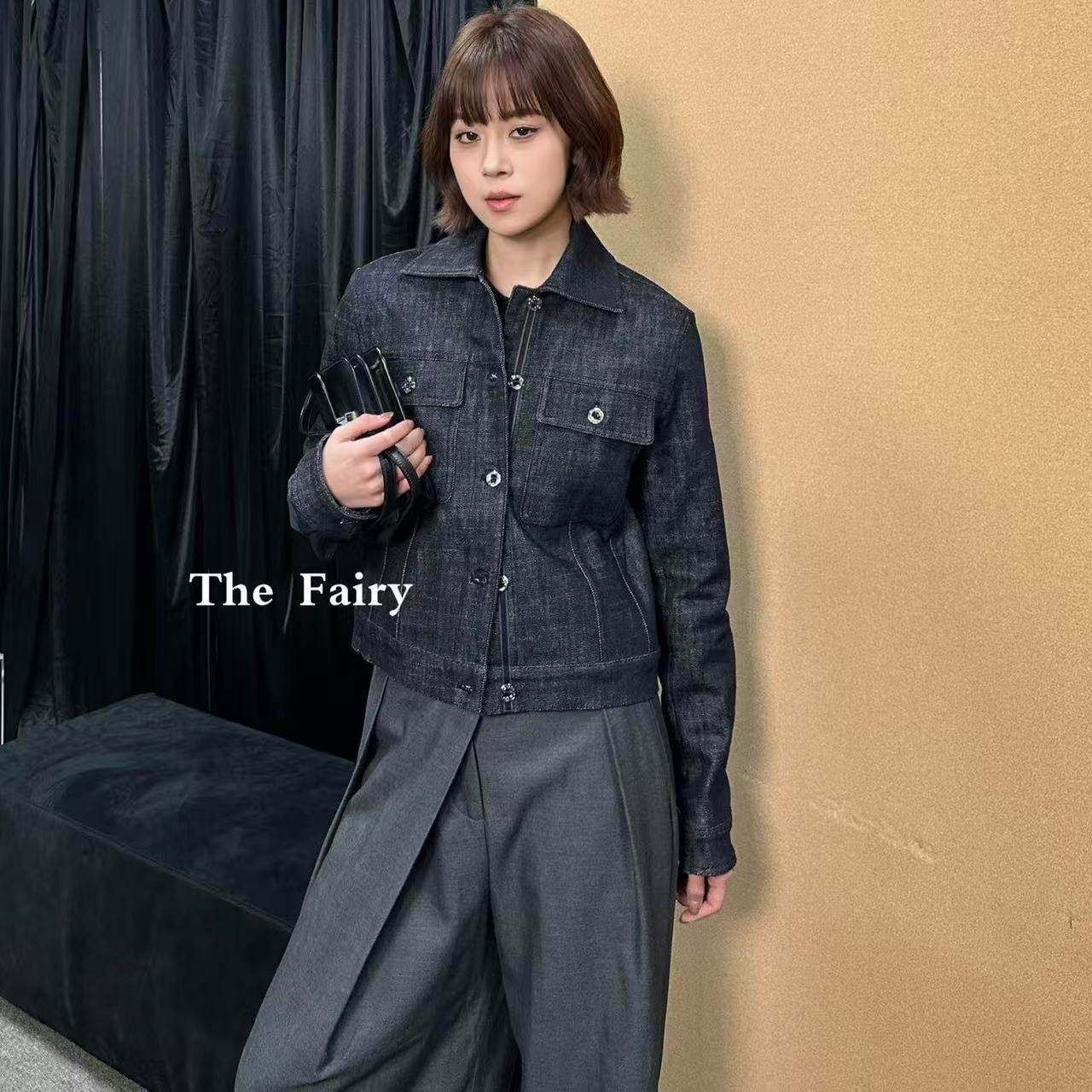 好漂亮黑色牛仔夹克外套女2026年早春新款短上衣宽松休闲时尚气质