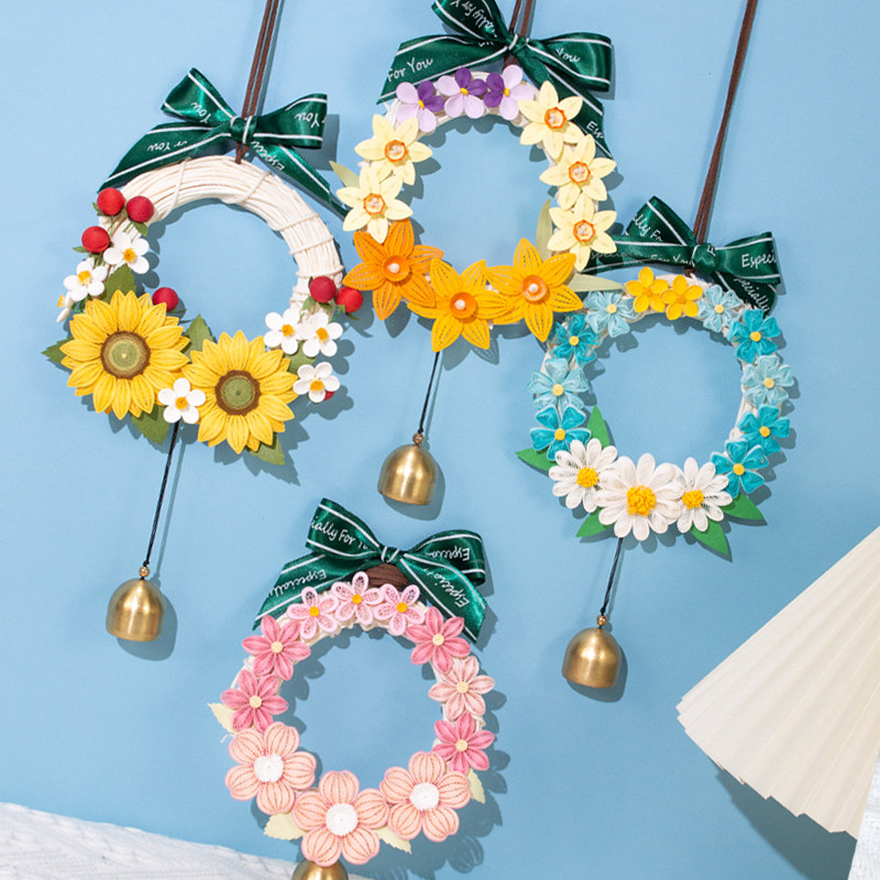 纸艺时代衍纸手工DIY花环风铃挂件圆形风铃视频礼物送朋友老师