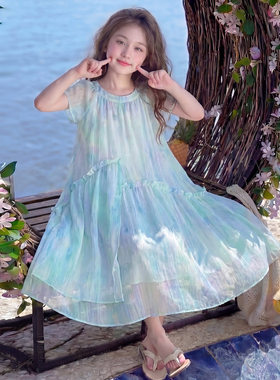 女童公主裙夏季2026新款洋气儿童网红时髦连衣裙女孩夏装裙子流行