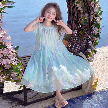 女童公主裙夏季2026新款洋气儿童网红时髦连衣裙女孩夏装裙子流行