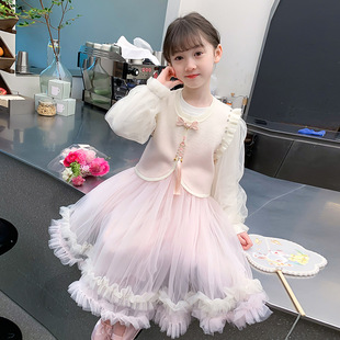 女童春装汉服连衣裙2026新款儿童国风新中式春秋季公主裙女孩裙子