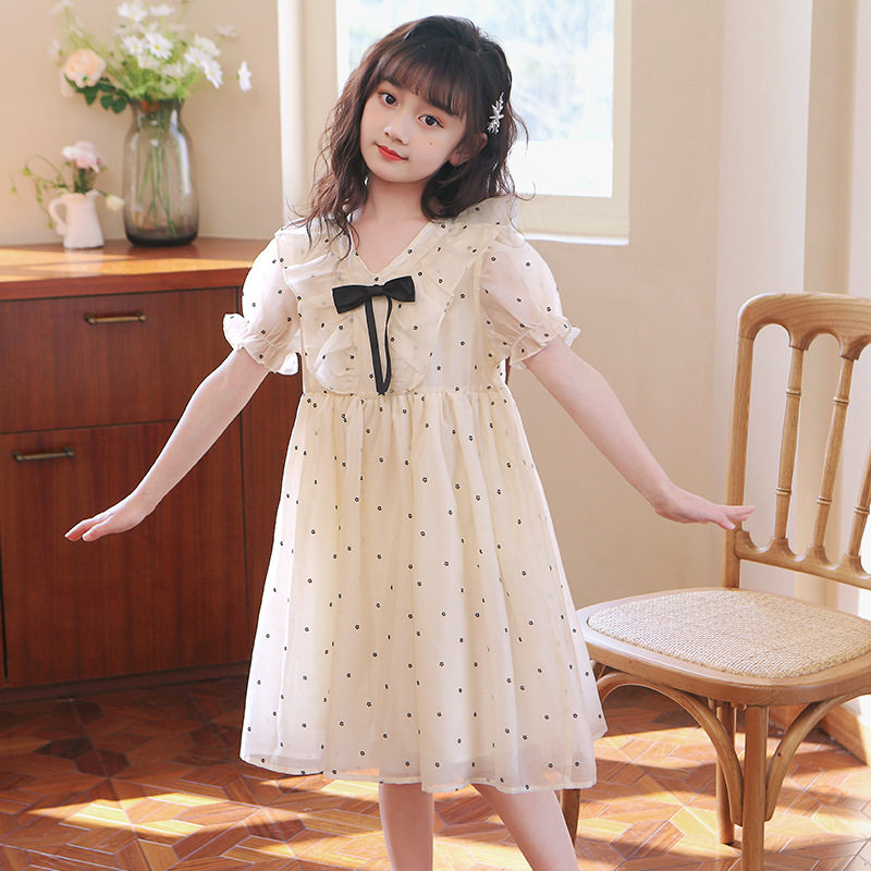 女童钢琴演出公主裙夏装小女孩高端蕾丝裙儿童韩版网纱洋气连衣裙