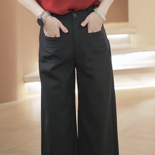 呈品 亚麻休闲裤女高腰直筒九分裤2026夏季宽松时尚薄款百搭裤子