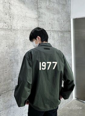 FEAR OF GOD复线ESSENTIALS植绒1977教练夹克宽松外套