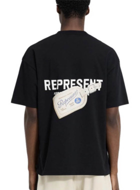 REPRESENT TRACK标签潮牌字母印花美式纯棉宽松男士情侣短袖T恤