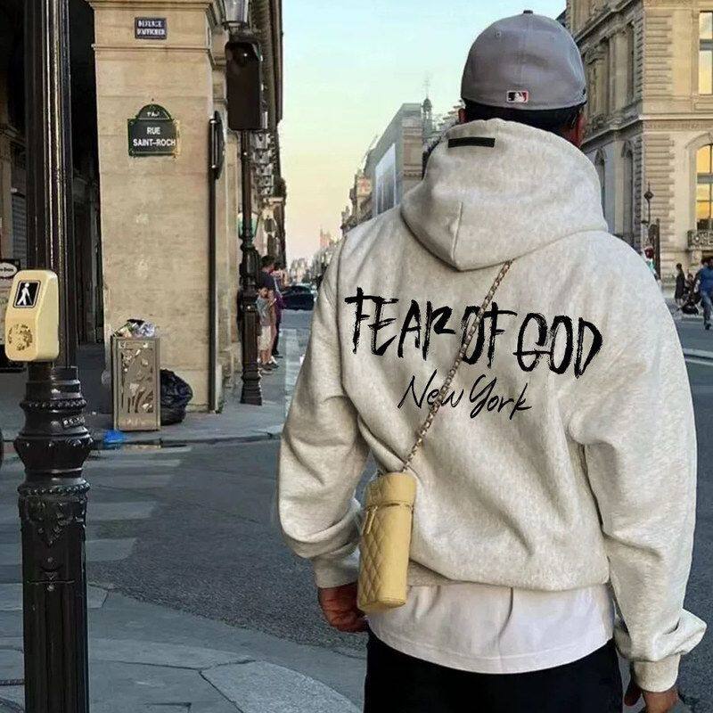FOG CRAZY复线ESSENTIALS纽约限定帽衫宽松休闲男女连帽卫衣潮