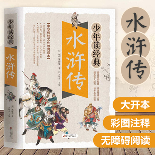 四大名著之水浒传白话文版 单1本4大原著 五六七年级九年级阅读书籍人教小学生初中生青少年学生读中国儿童原版 无障碍阅读正版