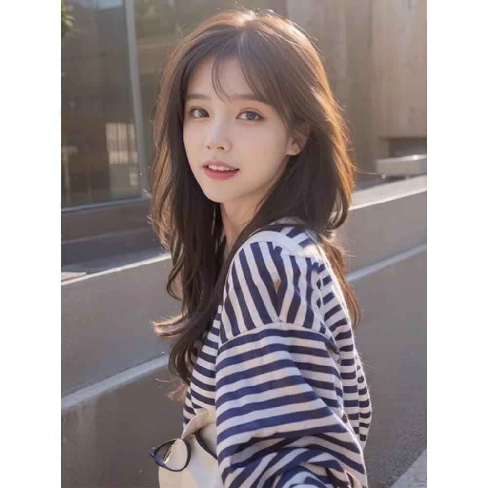 韩国条秋纹卫衣长袖t恤女春2025年新打底衫宽松款纯棉感设计TPR上