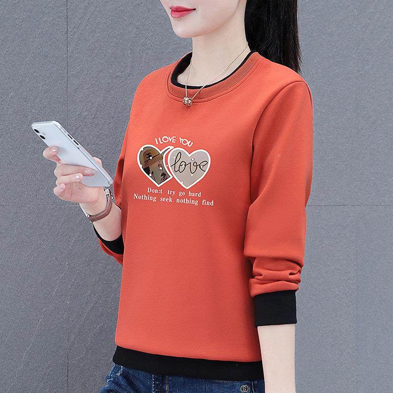 韩国圆领厚棉T女L-202399秋2026年新款中年妈妈春女装秋装外套女