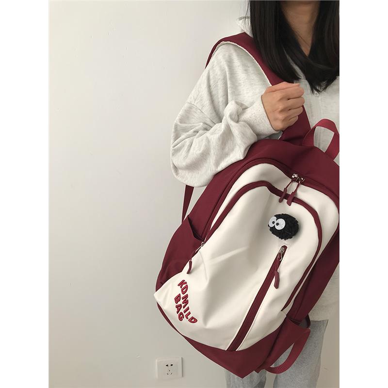百法国70449991校园原宿风搭大容量初大中生书包女学休生双肩包高