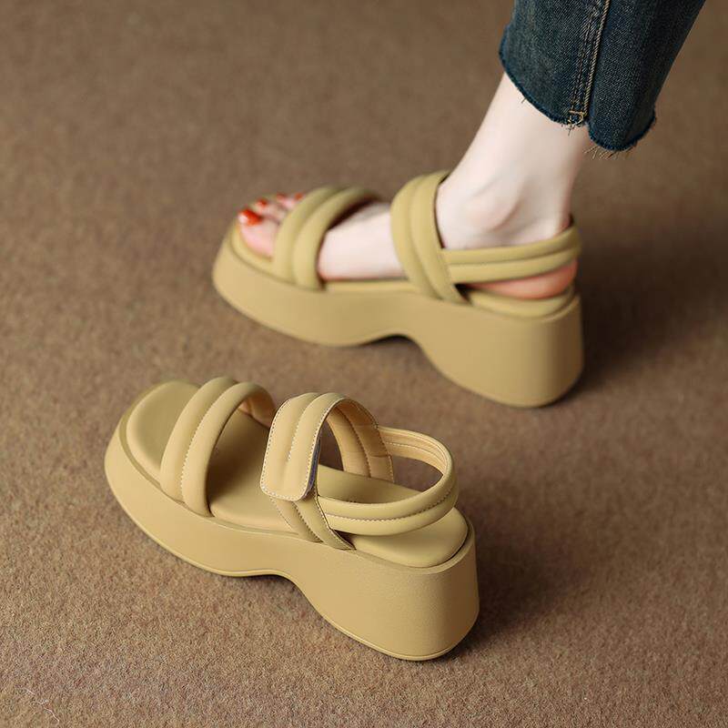 Cmr Diaz罗马厚底凉鞋女2024年夏季外穿软底增高小个子沙滩松糕鞋