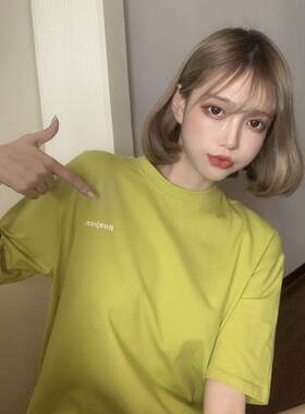 火韩w32UDY国短袖2026款宽T恤女夏季百搭显新瘦上衣超cec潮大尺码