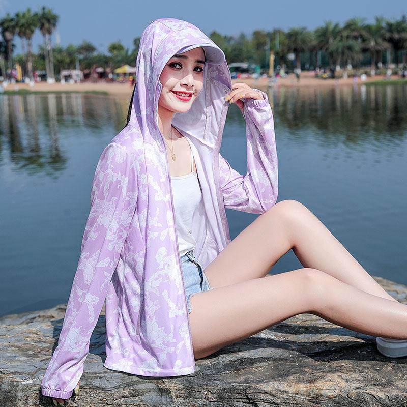 韩码CC5118国加大中年迷彩防晒衣女款抗UV透气2025新夏女季士短外