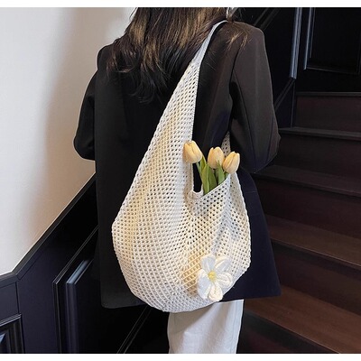 度假编织包包女新款韩版单肩托特