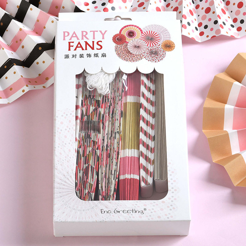 수제 DIY 종이 꽃 팬 종이 팬 꽃 가게 창 쇼핑몰 새해 장식 생일 파티 배경 벽 장식 팬