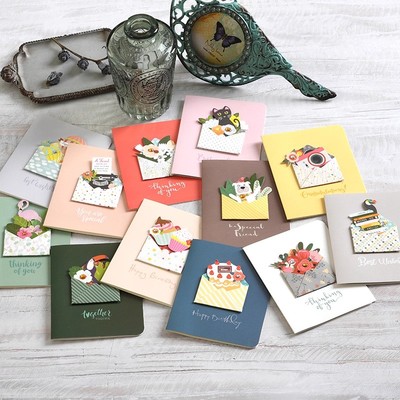 立体贴片祝福贺卡感谢留言小卡片