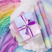 加厚渐变色包装 纸送男女朋友儿童节礼物礼品包装 纸包书皮纸手工纸