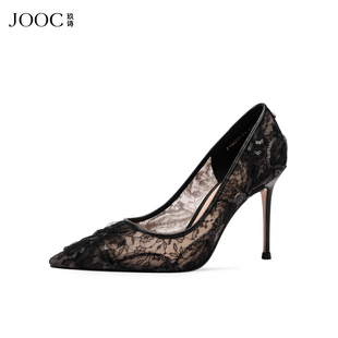 【塞纳河畔】JOOC玖诗尖头细跟高跟鞋女2026春夏新款黑色浅口单鞋