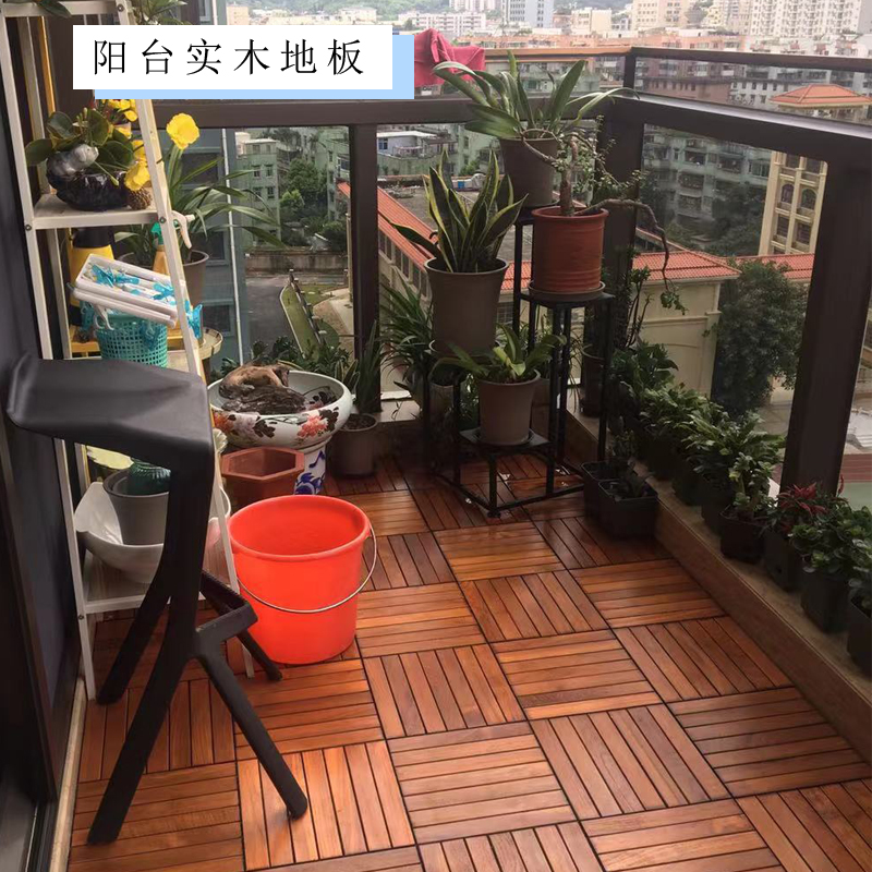柚木实木地板阳台浴室户外