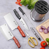 正品 齐小涛家用菜刀水波纹锻打全钢切肉刀切片刀快手抖音网红爆款