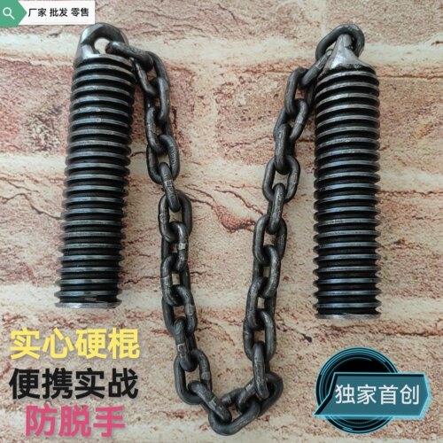 手工实战二节棍实心纯钢车载防身