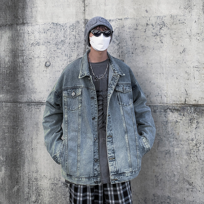 新款美式高街牛仔外套男百搭潮流牛仔夹克上衣秋季新款JK608-P65,男装工装外套,星座205-2