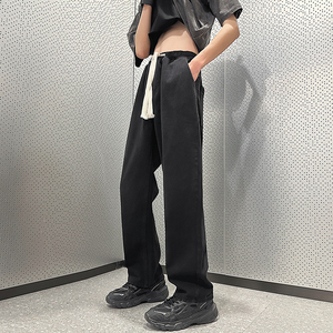 牛仔裤男士2025春季高街直筒阔腿休闲长裤子K96-P32图片