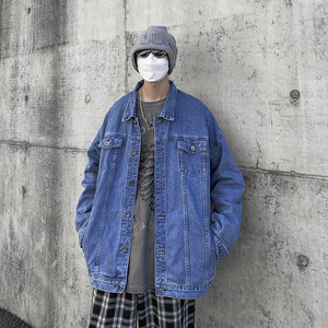 新款美式高街牛仔外套男百搭潮流牛仔夹克上衣秋季新款JK608-P65图片