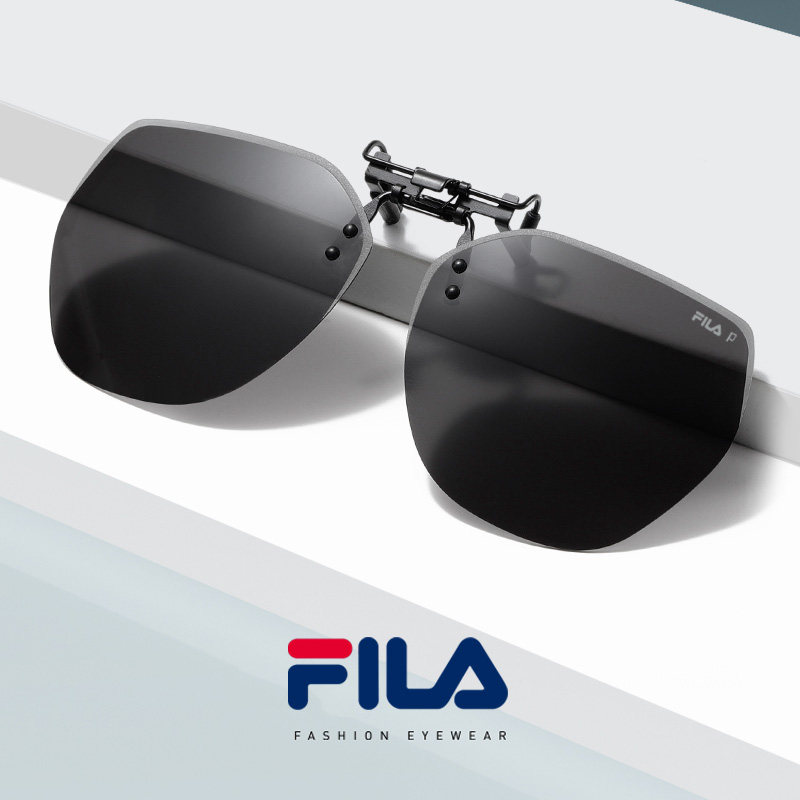 FILA斐乐偏光墨镜夹片开车钓鱼近视眼镜防眩光骑行超轻男太阳眼镜
