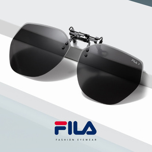FILA斐乐偏光墨镜夹片开车钓鱼近视眼镜防眩光骑行超轻男太阳眼镜