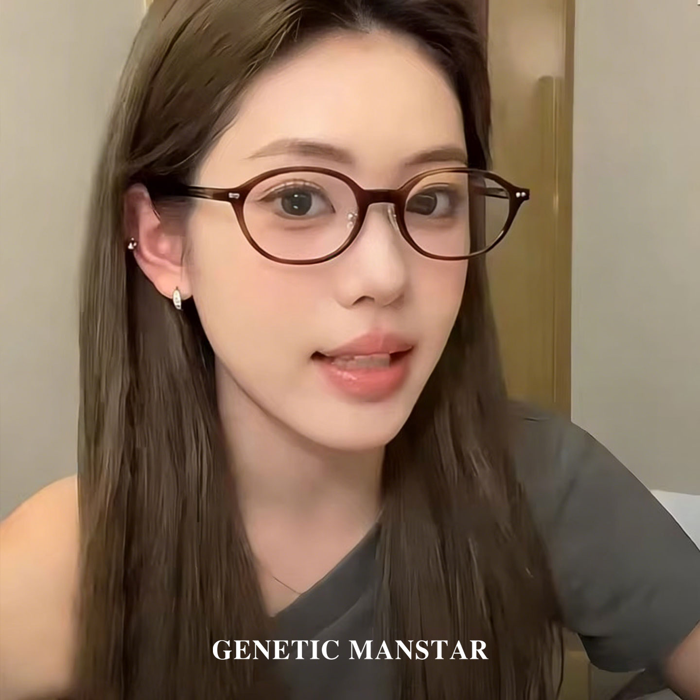 鼻托版书呆子眼镜女玳瑁ARNO板材框架近视素颜可配度数椭圆显脸小