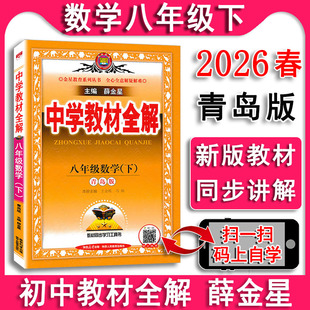 2025秋新版 中学教材全解数学八年级下册8下QD青岛版 薛金星 课本同步教材解读讲解全析课程训练 教材搭档大讲堂辅导资料书籍