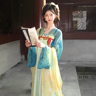 唐制漢服齊胸襦裙套裝 成人漢服女小個子古裝 超仙氣飄飄古風演出服