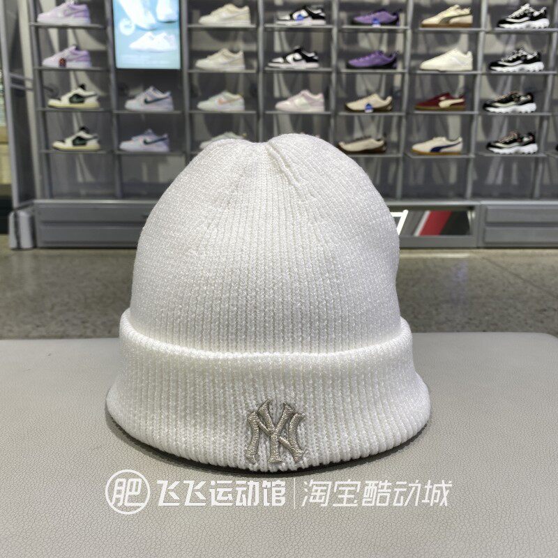 正品MLB保暖针织毛线帽绒线帽