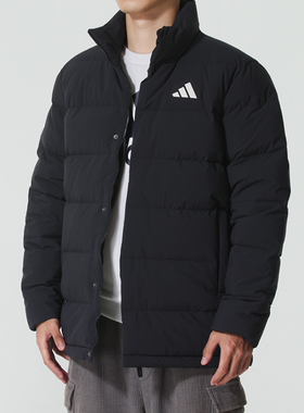 冬正品ADIDAS阿迪达斯简约户外防风保暖连帽男休闲羽绒服KH3994