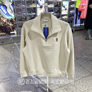 春新款正品MLB半拉链翻领男女运动休闲针织卫衣套头衫AMTB