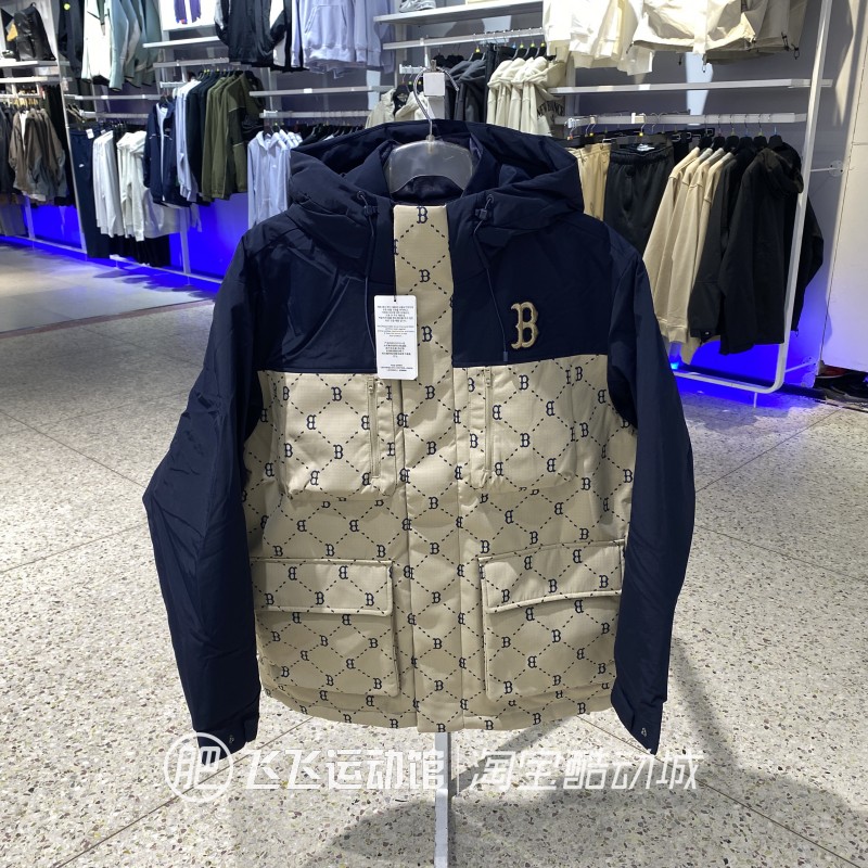 正品MLB老花工装防风保暖羽绒服