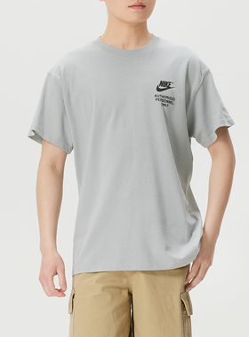 正品耐克NIKE夏季新款纯棉透气圆领字母LOGO男短袖T恤DM6428-077