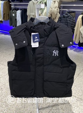 冬季正品新款MLB简约纯色户外防风保暖男女运动休闲羽绒马甲ADVB