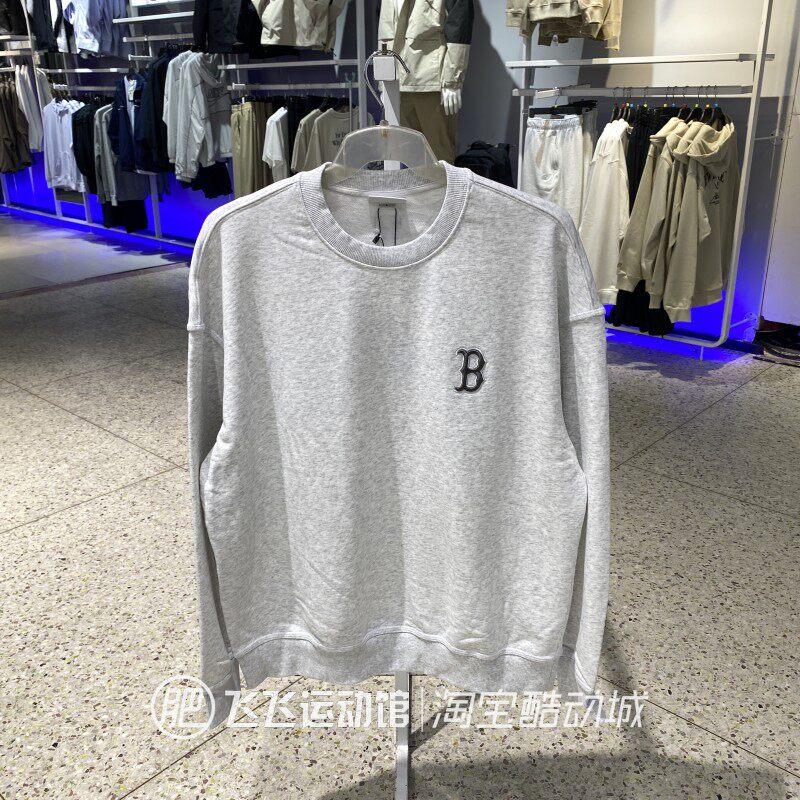 正品MLB图案LOGO针织卫衣套头衫