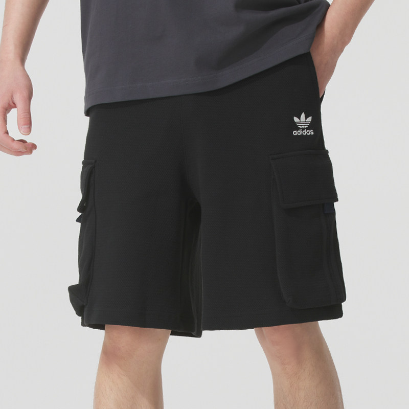 Adidas男透气纯棉工装运动短裤