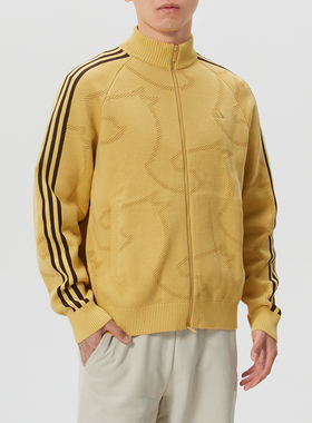 正品ADIDAS阿迪达斯三条纹马年新年立领男休闲毛衣夹克外套KE4061
