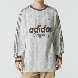 冬正品 Adidas阿迪达斯三叶草保暖圆领男运动休闲卫衣毛衣KS5956