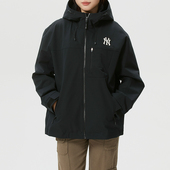 正品 MLB户外保暖防风防泼水连帽男女情侣运动休闲梭织夹克外套AWJ