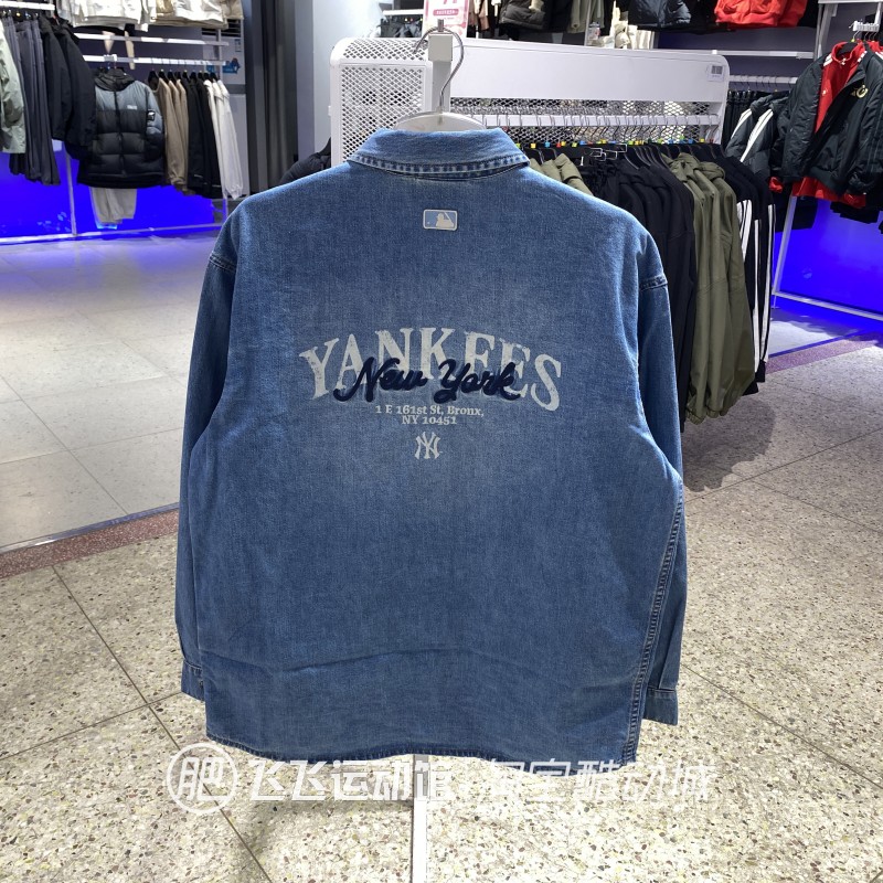 正品MLB运动休闲工装牛仔外套